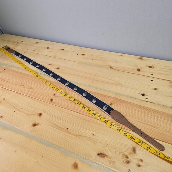 Preston Leather Belt Womens Size 34 Blue Empty Basket Gardening - Picture 8 of 10